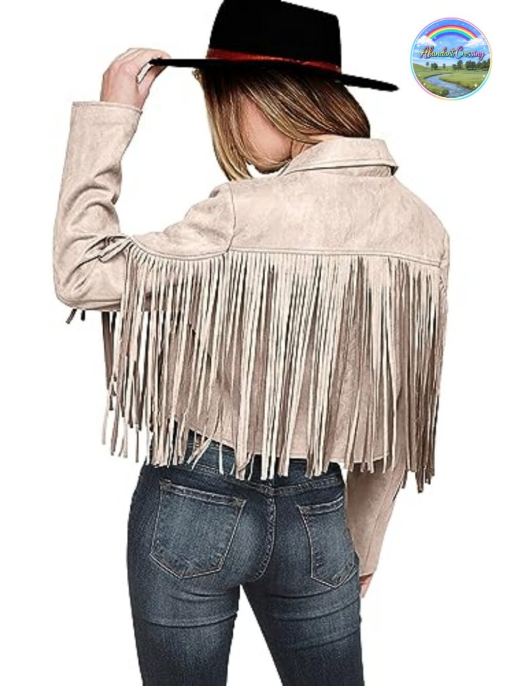 Faux Suede Fringe Motorcycle Cropped Jacket Coat